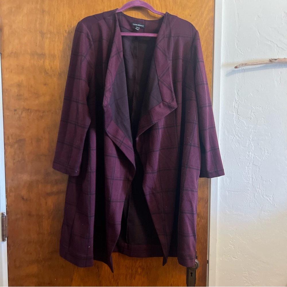 Lane Bryant Purple and Black Plaid Jacket Sz. 18/20